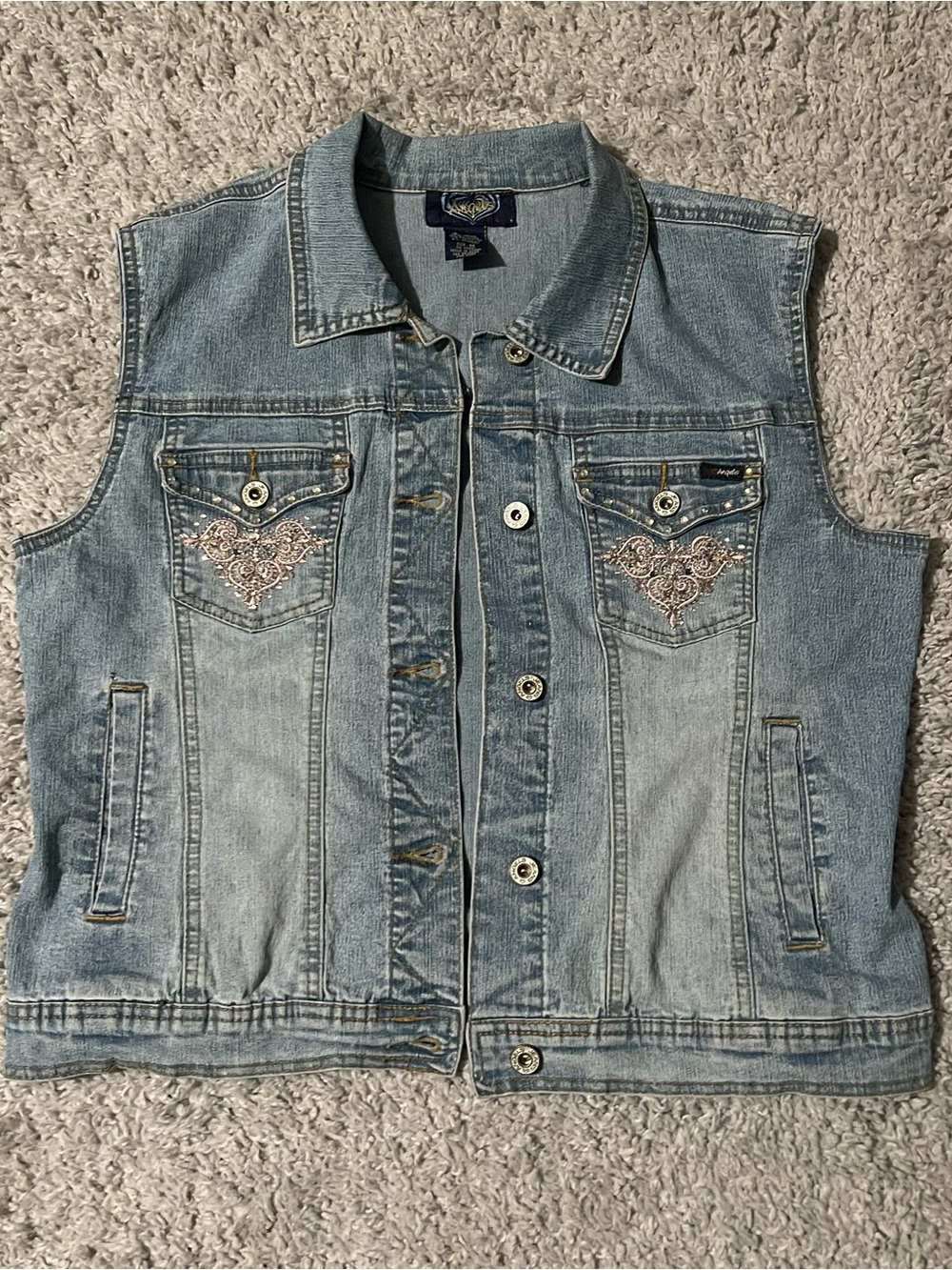 Y2K 2000s Angels Embellished Denim Vest